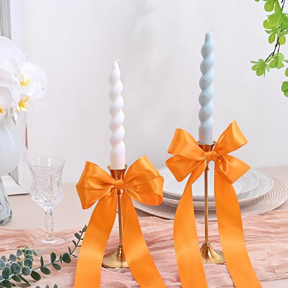 Double Face Autumn Orange Satin Ribbon 1-1/2 inch X 50 Yards Polyester Autumn Orange Ribbon for Gift Wrapping Very Suitable for Weddings Party Invitation Decorations and More