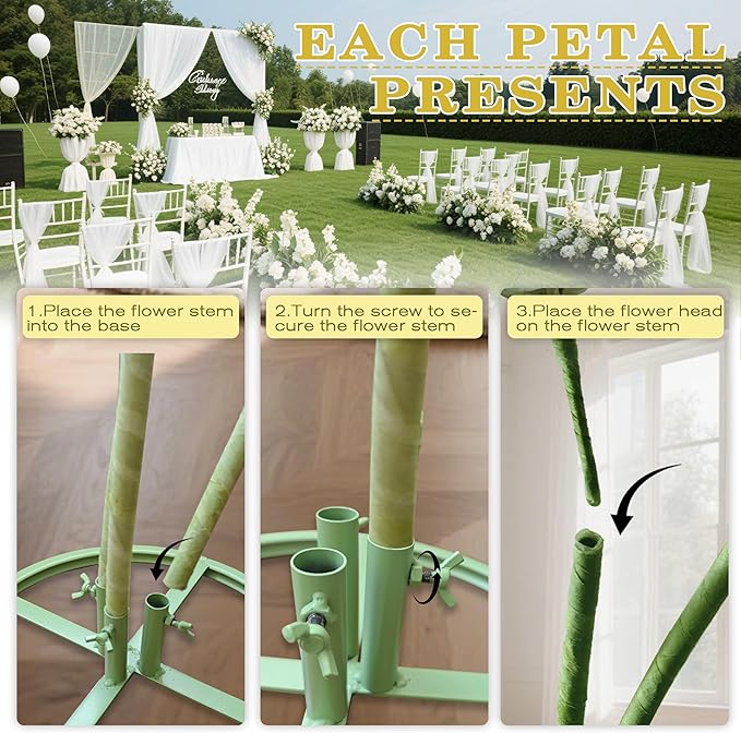 Large Giant Artificial Flowers Decoration - Indoor Outdoor Decor Huge Paper Flower, Faux Flowers for Home/Office/Living Room/Wedding Ceremony Party/Birthday Party 3pc (Yellow)