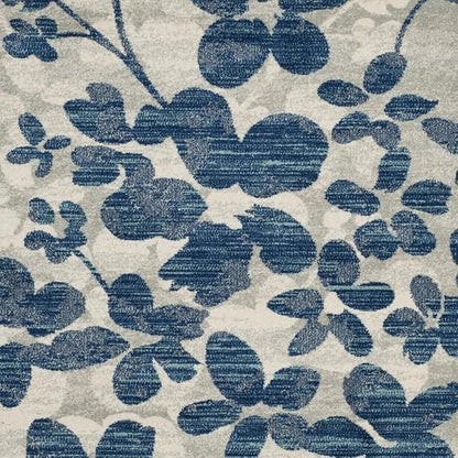 SAFAVIEH Evoke Collection 4' x 6' Grey/Light Blue EVK236J Floral Non-Shedding Living Room Bedroom Accent Rug