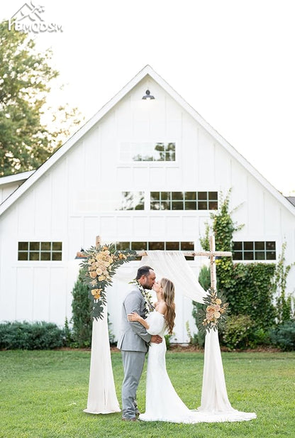 Artificial Flowers Wedding Arch Decor Arch Flowers (Set of 2) for Wedding Welcome Sign and Backdrop Decoration (Champagne)