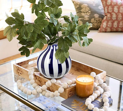 Hollyone Blue and White Vase Porcelain Vases Stripe Small Chinoiserie Vase Classic Ceramic Chinese Floral Vases for Bedroom Living Room Console Table Accent Shelf Tabletop Decor