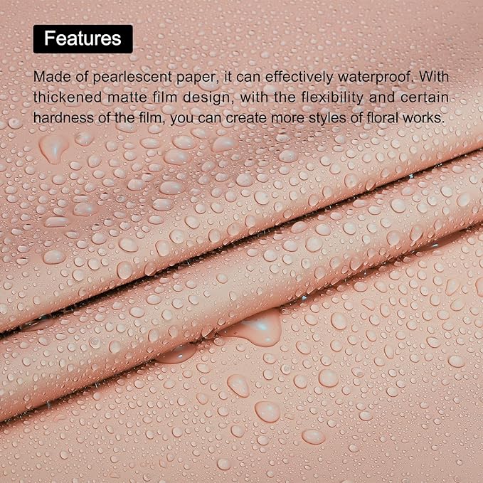 MECCANIXITY 20 Pcs Flower Wrapping Paper 22.8x22.8 Inch Waterproof Florists Wrapping Paper for Florist Bouquet Supplies, DIY Crafts, Gift/Gift Box Packaging Light Red