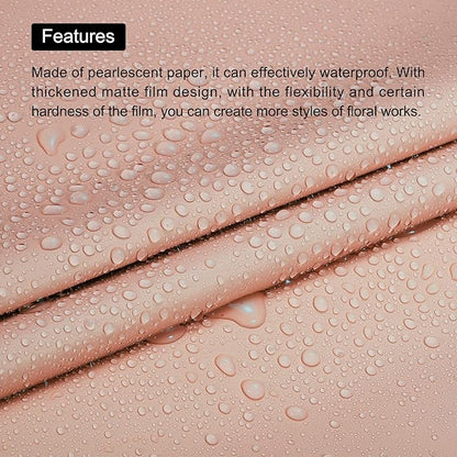 MECCANIXITY 20 Pcs Flower Wrapping Paper 22.8x22.8 Inch Waterproof Florists Wrapping Paper for Florist Bouquet Supplies, DIY Crafts, Gift/Gift Box Packaging Light Red