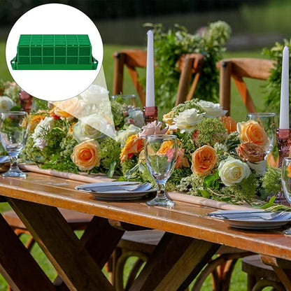 4 Packs Floral Foam Cage Rectangle Flower Cage Holders with Floral Foam Flower Arrangement Supplies for Fresh Flowers, Home Wedding Decorations, 11.8 x 4.3 x 3.1 Inches