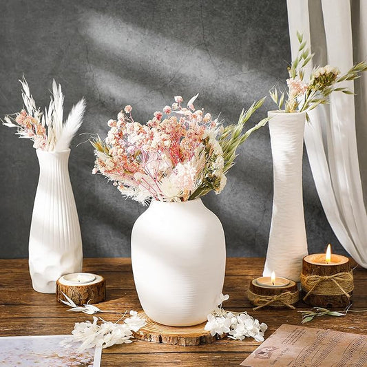 Real Dried Flowers, Natural Dry Flowers Mixed Natural Pressed Flowers Flores Secas Dried Florals for Crafts,Resin,Candle Making,Natural Flowers, Colors Vary Slightly(Pink and White)