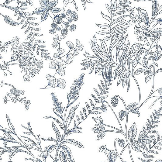 394"x17.3" Peel and Stick Wallpaper Blue and White Floral Wall Paper for Bedroom Blue Contact Paper for Cabinets Self-Adhesive Removable Wallpaper for Bathroom Kitchen Wall Decor