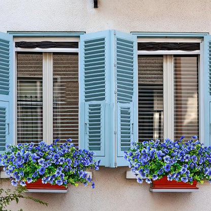 14 Bundles Fake Mums Fake Plants Artificial Mums for Outdoors Artificial Flowers for Yard Porch Home Garden Fall Indoor Outdoor Decor(Blue)