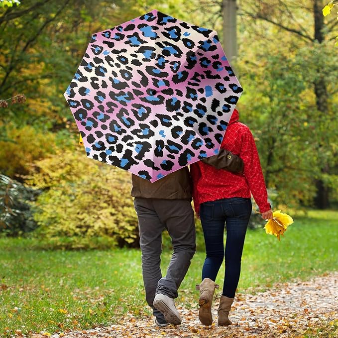 Small Compact Travel Automatic Folding Umbrella for Women, Portable Lightweight, Rain, Wind, UV Sun Shade