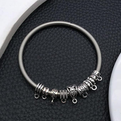 WOCRAFT 60pcs Antique Silver Bails Space Beads Bracelet Charms for Jewelry Making Sets DIY Necklace Bracelet Keychain Crafting Charms Kit Craft Supplies (SN851)