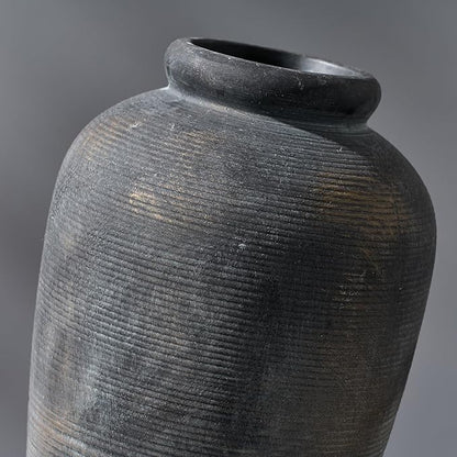 Large Ceramic Rustic Vase, 11 inch Minimalist Decorative Farmhouse Tall Vase for Home Decor, Living Room, Shelf Decor, Enterway, Wedding, Table Decoration, Bronze