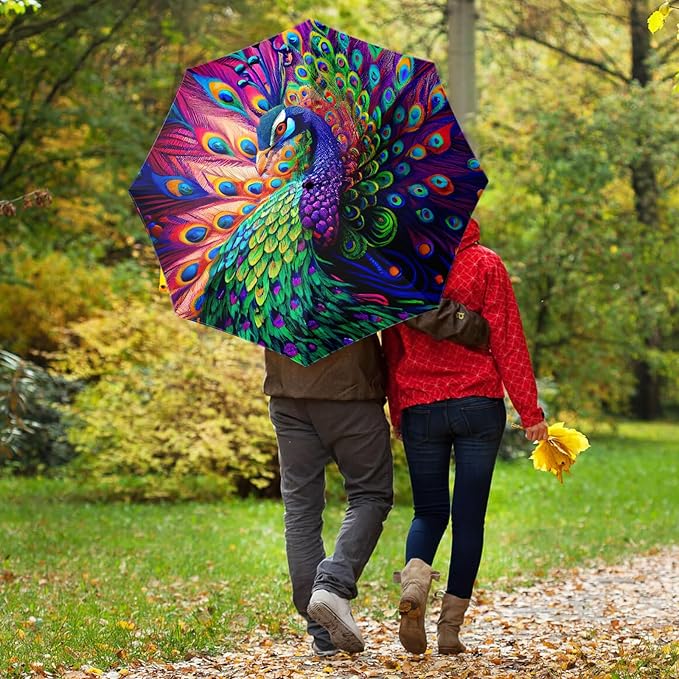 Small Compact Travel Automatic Folding Umbrella for Women, Portable Lightweight, Rain, Wind, UV Sun Shade