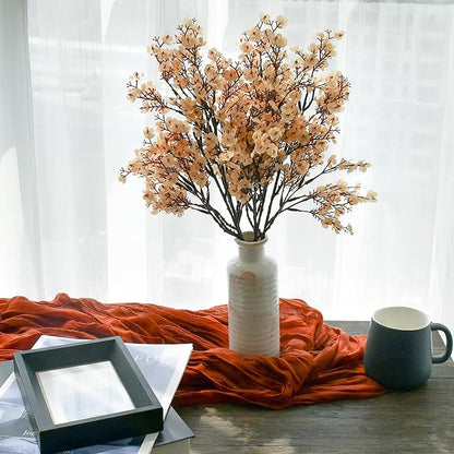 Mandy's Champagne Artificial Baby’s Breath European Flowers 6 Bundles Silk Gypsophila with Bendable Stems for Fall Thanksgiving & Christmas Centerpiece Wedding Decor and Table Arrangements