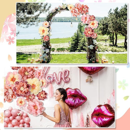 MotiMind 12 Pcs Large Colorful Tissue Paper Flowers 20" 10'' Giant Fiesta Paper Flowers Mexican Pom for Carnival Party Wall Backdrop Decoration Wedding Birthday (Vintage Color)