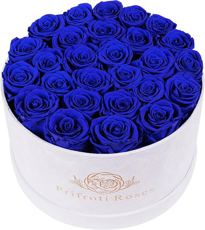 27 Flowers in a Luxury Suede Box, Birthday Gifts for Women, Preserved Flowers, Mothers Day Roses Gift for Mom, Royal Blue