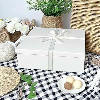 YINUOYOUJIA Large Gift Box with lid 16.5x13x5.5 inches,White Boxes for Presents,Birthday,Valentine's Day,Mother's Day,Christmas,Anniversary.