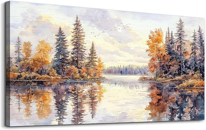 PHAOHUAXM Large Natural Landscape Wall Art For Dining Room Apartment Abstract Ink Landscape Painting Wall Decoration Living Room Bedroom Office Artwork Pictures Home Decoration Aesthetics 30x60 In