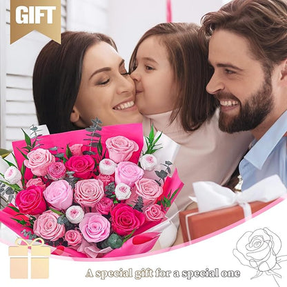 Flowers for Delivery Prime Forever Flowers Preserved Roses Bouquets Purple Flower Birthday Gifts for Women Valentine's Day Mothers Day Graduation