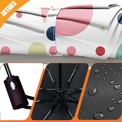 Small Compact Travel Automatic Folding Umbrella for Women, Portable Lightweight, Rain, Wind, UV Sun Shade