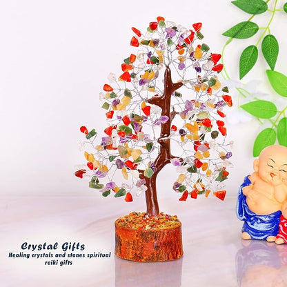 Chakra Tree - Crystal Tree - Feng Shui Tree - Crystal Tree for Positive Energy - Money Crystal Stone - Bonsai Tree - Chakra Tree of Life Decor - Tree of Life Sculptures Tabletop - Good Luck Gifts
