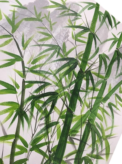 Chinese Shanshui Painting Black and White Landscape Wall Art Green Bamboo Canvas Artwork