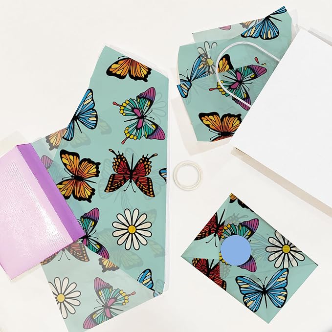 Pro Supply Global Butterflies and Daisies Printed Tissue Paper for Gift Bags or Boxes and Wrapping - Spring Floral Bulk Decorative Art Tissue Paper for Packaging and Gifting | 24 Sheets 20" x 30"