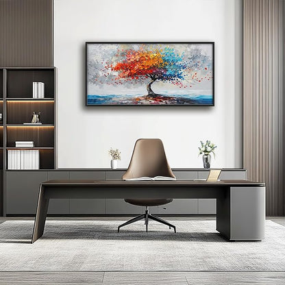 Colorful Tree Wall Art Abstract Rainbow Tree of Life Pictures Wall Decor Large Modern Vibrant Canvas Prints Framed Artwork Home Decorations for Bedroom Living Room Dining Room Office Hotel 60"x30"