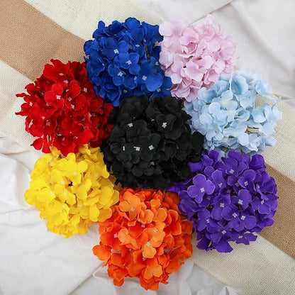 Fake Yellow Hydrangea Artificial Flowers - Faux Silk Hydrangeas Flowers Heads with Stems Real Touch for Home Wedding Party Table Decor(Yellow,Pack of 10)