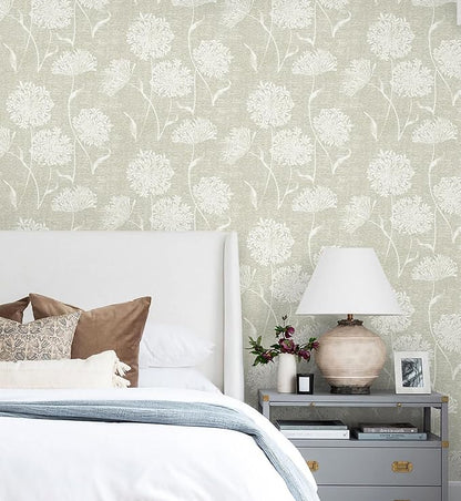 Safiyya Peel and Stick Wallpaper Floral Contact Paper Grasscloth Wall Paper Self Adhesive Removable Wallpaper for Bedroom 393"x17.3" Covering Vinyl Rolls