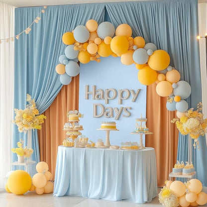 Metal Arch Backdrop Stand and Cover Set, 8FT, 7.2FT Party Backdrop, Easy to Assemble, Backdrop Stand for Parties, Birthday, Baby Shower