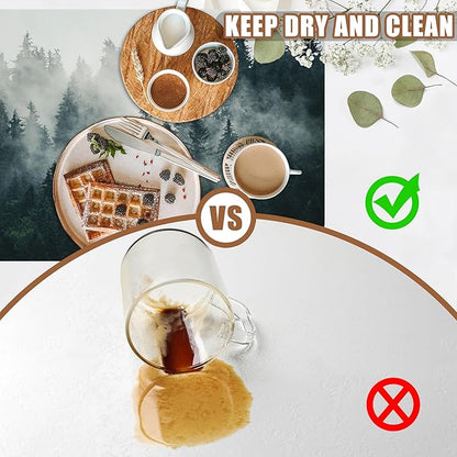 Foggy Forest Coffee Mat Absorbent Dish Drying Mat for Kitchen Counter Hide Stain Rubber Backed Coffee Bar Accessories Fit Under Espresso Machine Dish Drainer, 11.8 x 19.7 Inch