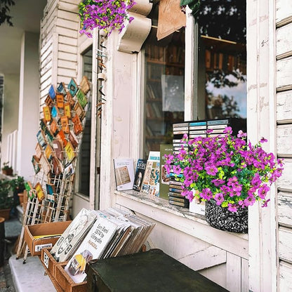 14 Bundles Fake Mums Fake Plants Artificial Mums for Outdoors Artificial Flowers for Yard Porch Home Garden Fall Indoor Outdoor Decor(Purple)