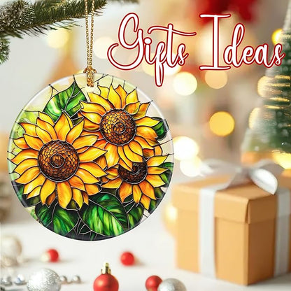 Christmas Ornaments, Sunflower Ornament, Christmas Tree Decorations, Holiday Decorations, Holiday Ornaments, Sunflower Gifts, Flowers Lovers Gift, Holiday Party Gifts, and Xmas Gift Ideas