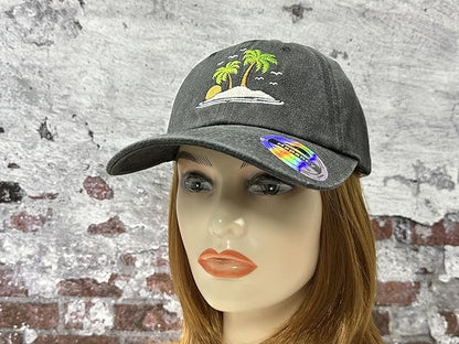Hepandy Embroidered Palm Tree Hats
