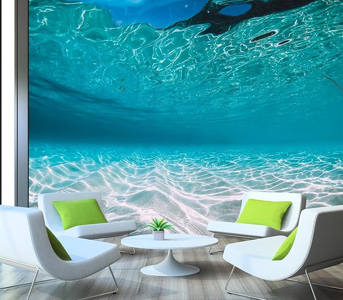 Eierme-Tropical Blue Ocean with White Sand Underwater in Hawaii Peel and Stick 160" x 114"