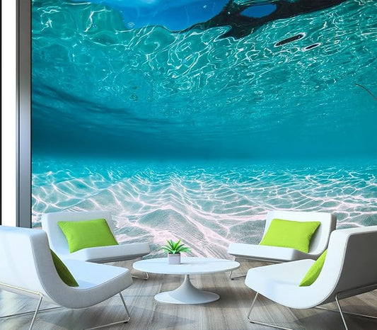 Eierme-Tropical Blue Ocean with White Sand Underwater in Hawaii Peel and Stick 160" x 114"