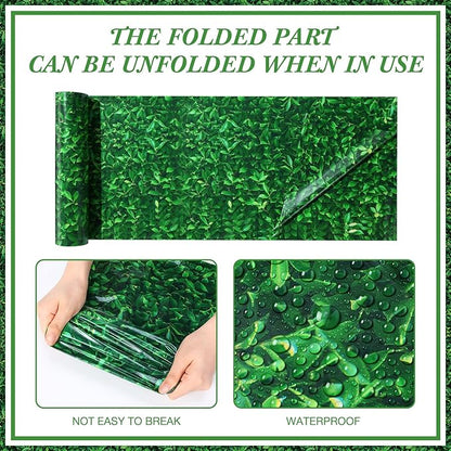 Tatuo 1 Roll 54 Inch x 100 Feet Jumbo Green Leaves Photography Leaf Backdrop 3D Waterproof Tree Leaves Background Photo Booth Prop Green Leaf Tablecloths for Baby Shower Birthday Party Decoration