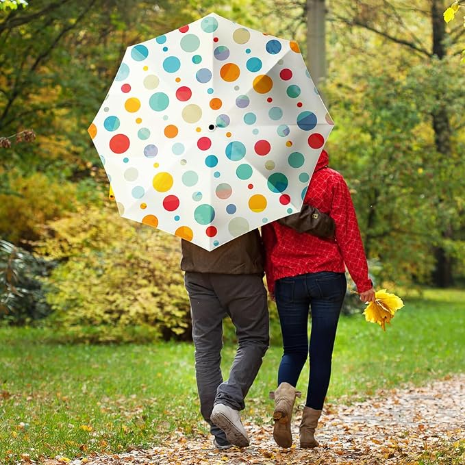 Small Compact Travel Automatic Folding Umbrella for Women, Portable Lightweight, Rain, Wind, UV Sun Shade