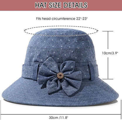 Glamorstar Cloche Hats for Women Vintage Bowler Hat Floral Fedora Bucket Hats