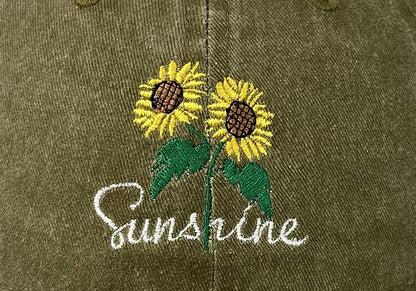 Sunshine Flower Trucker Hat Sun Baseball Cap for Women Snapback Adjustable Hats Gift