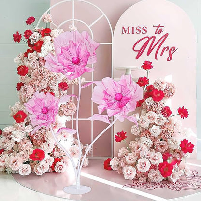B-COOL Artificial Giant Flowers for Christmas Decoration: Red Huge Flowers 5.58 ft Large Silk Flower Faux Floral for Christmas Reception Arrangements Photographic Props Party Background Decor