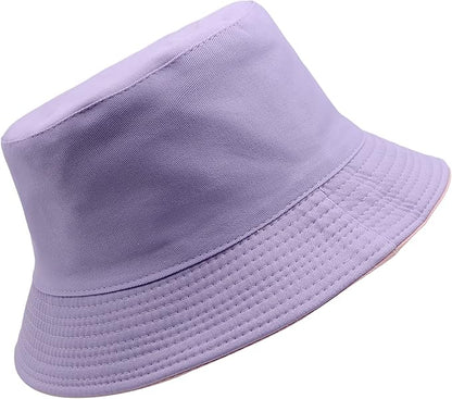 Flower Reversible Bucket Hat Cotton Summer Travel Beach Sun Hats Emboridery for Women Men