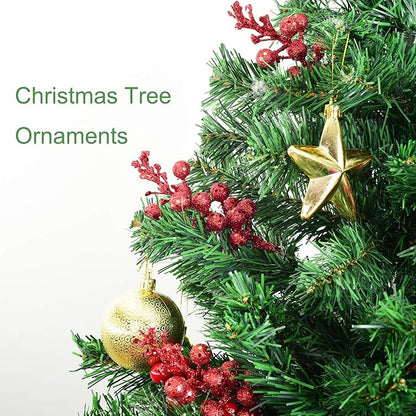Lvydec 16pcs Christmas Glitter Berries Stems Clearance, 7.8" Artificial Christmas Picks for Christmas Tree Ornaments, DIY Xmas Wreath, Crafts, Holiday and Home Decor (Red)