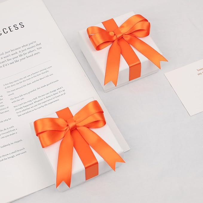 Premium Double Faced Satin Orange Ribbon, 5/8 Inch X 25 Yards, Perfect for Gift Wrapping, Crafts, Wedding Decor