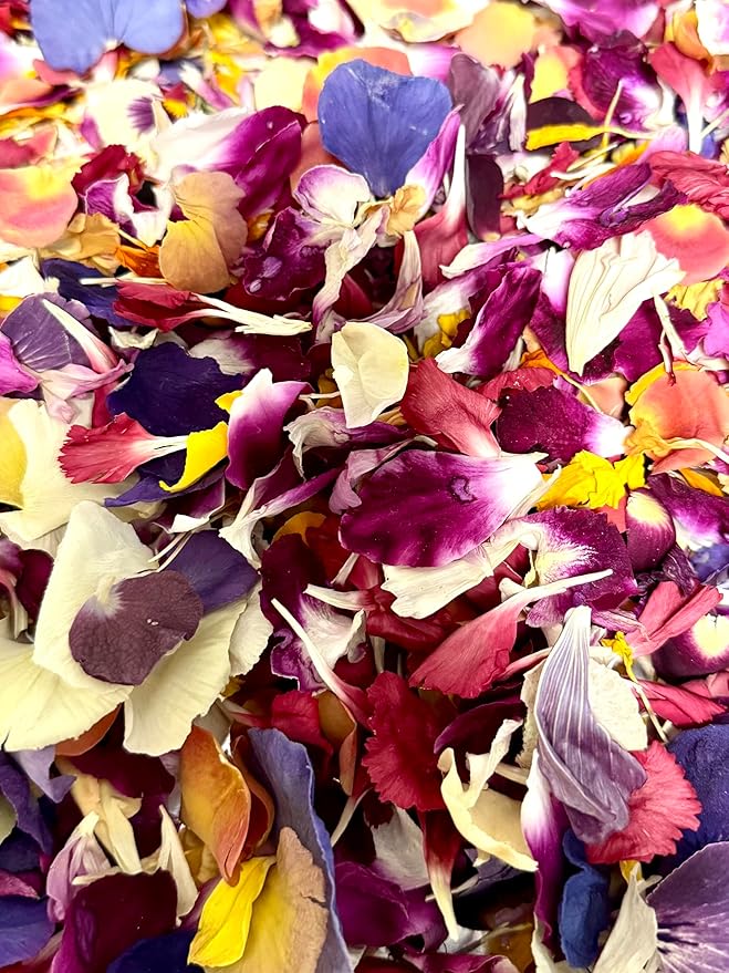 Edible Freeze-dried Flower Petals | 0.2 oz Dried Edible Flowers | About 1.5 Cups of Edible Flower Petals | Edible Flower Petals for Cocktails | Edible Flower Petal Garnish | Dried Edible Flower Petals