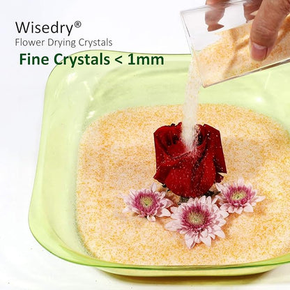 wisedry 8 LBS Silica Gel Flower Drying Crystals, Fine Crystals < 1mm, Color Indicating, Reusable