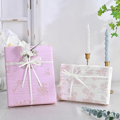 Double Face White Satin Ribbon 1/4 inch X 50 Yards Polyester White Ribbon for Gift Wrapping Very Suitable for Weddings Party Hair Bow Invitation Decorations and More