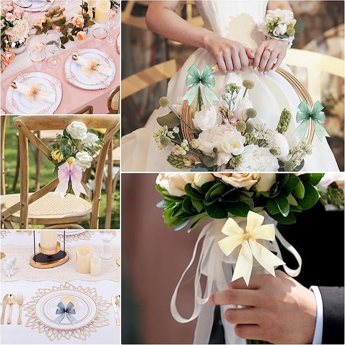 1-1/2 Inch x 50 Yards Sheer Organza Ribbon Chiffon Ribbon for Gift Wedding Flower Bouquet Wrapping Decorations Crafts (Lavender Purple)