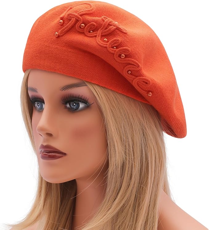 Winter Women French Beret Hat Kaschmir Solid Color Knitted Berets