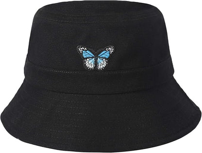 ZLYC Unisex Fashion Embroidered Bucket Hat Summer Fisherman Cap for Men Women