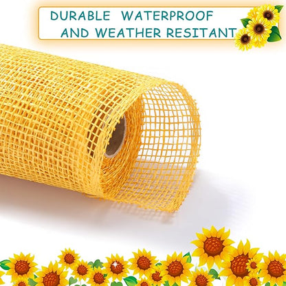 Chuangdi 4 Rolls Spring Summer Poly Burlap Mesh Poly Burlap Deco Ribbon Mesh Roll for Easter DIY Flower Wreath Garland, 10 Inch